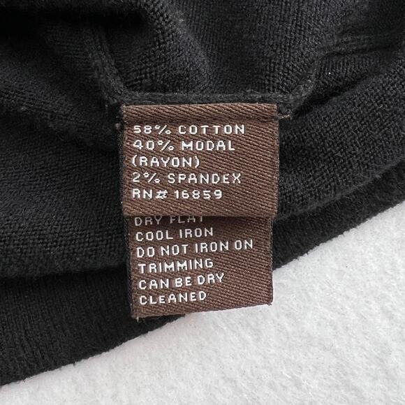 J McLaughlin Black Dress Size Medium Long Sleeve Cotton Blend Stretch Soft - Picture 11 of 12